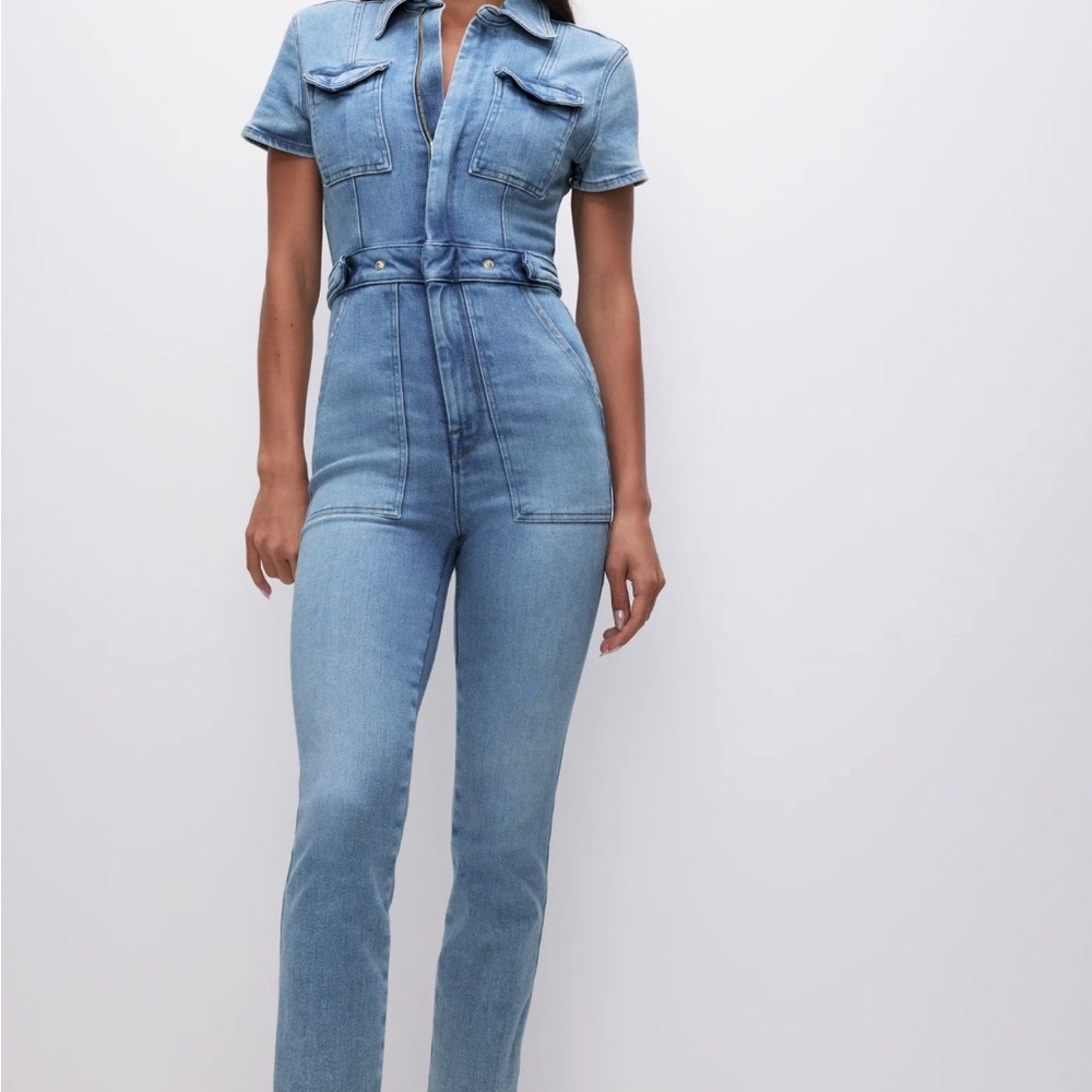 Good American Fit For Success Denim Jumpsuit